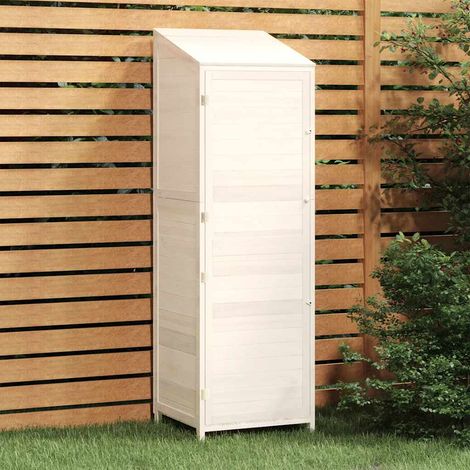 Abri de jardin Cabane de jardin - Blanc 55x52x174,5 cm Bois de sapin solide BV686823 - BonneVie