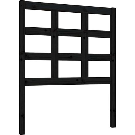 Maison Exclusive - Testiera per Letto Nera 80,5x4x100 cm in Legno Massello di Pino (1/5)