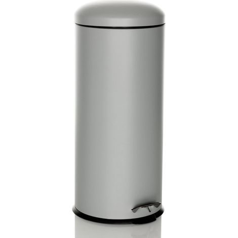 Collecteur de déchets / poubelle à pédale CLEAN VIII 30L acier gris hjh OFFICE
