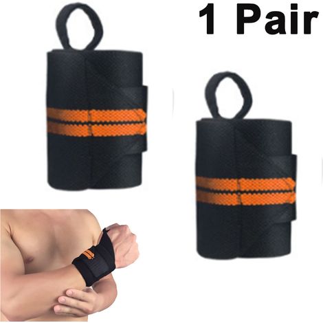 Bandes de poignet pour haltérophilie - 1 paire avec boucle de pouce robuste pour l'entraînement en salle de sport, la force athlétique, le soulevé de terre et l'entraînement musculaire. (1/5)