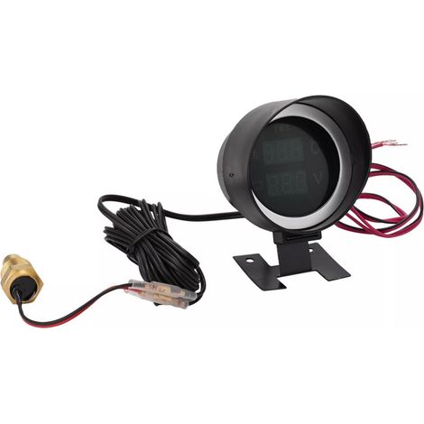2 en 1 LED numérique voiture camion jauge de température de l'eau capteur de température température Moto + voltmètre Volt mètre de tension 12 V/24 V (1/5)