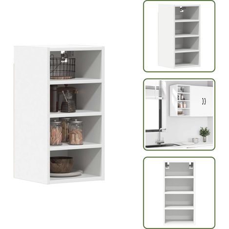 Armario de madera - vidaXL Armario colgante "Riga" blanco 30x29,5x60 cm madera de ingeniería - Armario de ingeniería