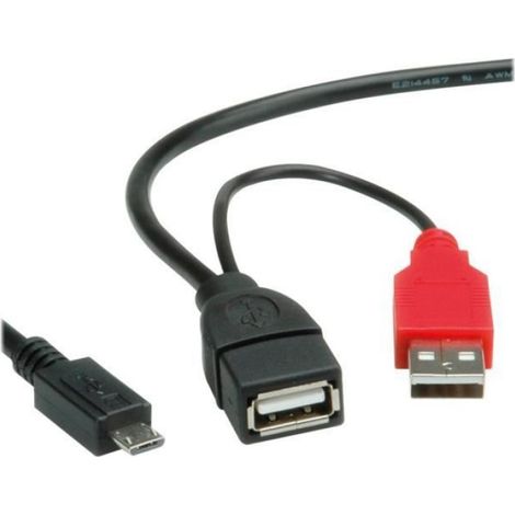 Roline Câble d'alimentation - USB Micro-USB Type B (M) pour USB Type B, USB (alimentation uniquement) 1 m noir (1/2)