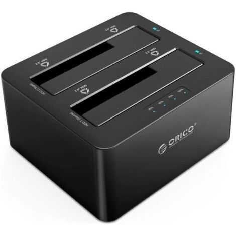 ORICO Boîtier Externe pour Disque Dur 2,5'" / 3,5'", Station d'accueil, duplicateur, Double Baies, USB 3.0, SATA III 6 GB/s (1/5)