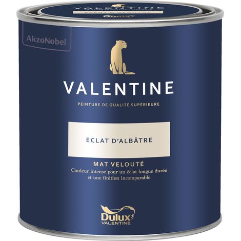[PROMO] Dulux Valentine Peinture intérieure de haute qualité - Valentine - Couleur intense & pouvoir couvrant élevé - Mat Velouté Éclat d'Albâtre 0,5 L