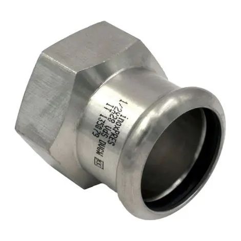 Raccordo dritto a pressare femmina femmina in acciaio inox serie inoxpres uniko 11/4"xø35 FRABO