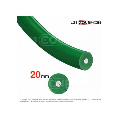Courroie ronde thermosoudable verte renforcée diamètre 20 mm