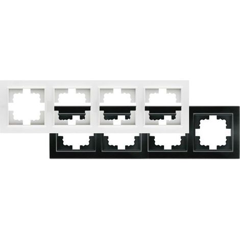 IluminaShop - Marco de PC Empotrable  para 4 Modulos Serie wLine  Negro (1/4)