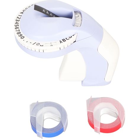 Machine à étiquettes gaufrée portable avec 2 rouleaux ruban 600 ppp DIY manuelle 3D violette (1/5)