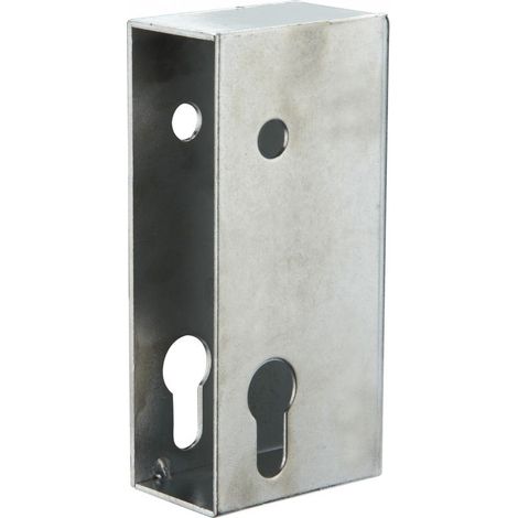 Coffre pour serrure encastrable pour portail – Tube 50mm – Axe 10mm – Acier zingué pour verrouillage sécurisé – Gâche plate incluse