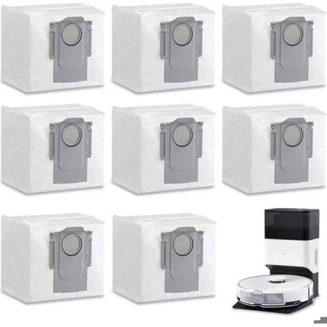 Sac à Poussière - 3 L - Compatible Roborock S7 MaxV Ultra Q7 Max+ T8 Q5+ Station - 8 Pièces (1/4)