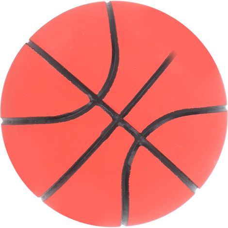 Ballon de basket anti-stress en caoutchouc haute élasticité, portable et décoratif pour animaux de compagnie, rouge. (1/5)
