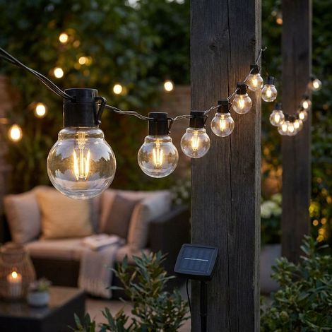 Guirlande Lumineuse, 100 LED, 8 m, Secteur, IP65 Étanche, 8 Modes d'Éclairage, Décor Jardin Chambre Noël Mariage Fête, Terrasse, Extérieur, Balcon, Patio (1/5)