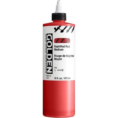 Peinture - GOLDEN - HIGH FLOW - 473 ml - Rouge - Mixte (1/2)