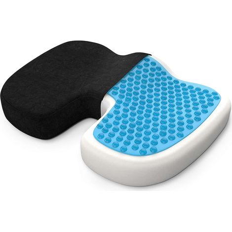 Coussin coccyx anti-pression fessière avec gel respirant et mousse à mémoire de forme - Coussin de siège orthopédique ergonomique (1/5)