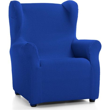 Housse de Fauteuil à Oreilles matelassée Ultra ajustée - Housse de Fauteuil à Oreilles Extensible en Couleur Bleu électrique - fabriquée en Espagne (1/4)