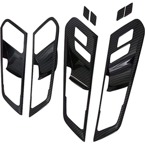Lot de 8 couvercles de poignée de porte intérieure en ABS pour X5 G05 2019-2021, fibre de carbone (1/5)
