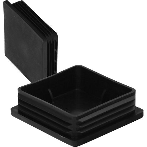 Tappo interno quadrato in plastica 80x80 mm. Borsa di colore nero 25 unità. (1/5)
