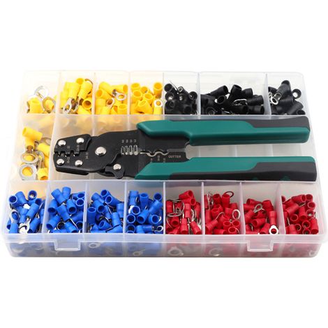 Kit d'outils de sertissage, pince à sertir avec pinces, coupe-borne de câblage et ensemble pour 0,75 à 6 mm², 520 pièces. (1/3)