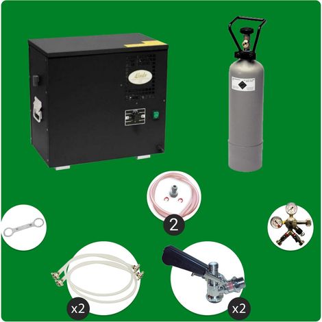 Komplett Set Zapfanlage, Bierzapfanlage AS-40, 2-leitig, Durchlaufkühler, Nasskühler - Untertheke, Green Line, Zapfkopf:NC Adapter,Zapfkopf 2:NC Adapter (1/5)
