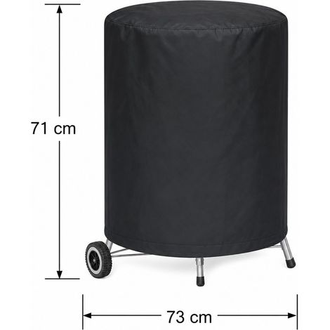 Housse de Barbecue Cylindrique 420D PU Noir 71 x 73 cm - Couverture Impermeable (1/4)