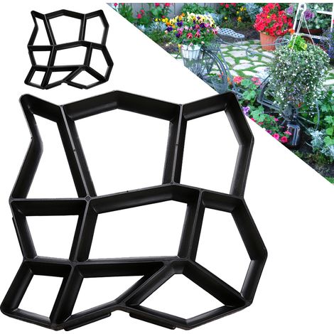 TolleTour 2 piezas Molde de hormigón de plástico para exteriores: creación de losas y senderos de jardín, anticorrosión y duradero