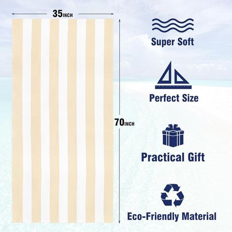 Extra großes Strandtuch, 90 x 180 cm, beige, (1/3)