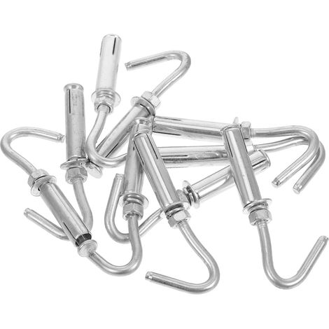 Lot de 10 crochets de plafond, inox, pour suspension et rangement (1/5)