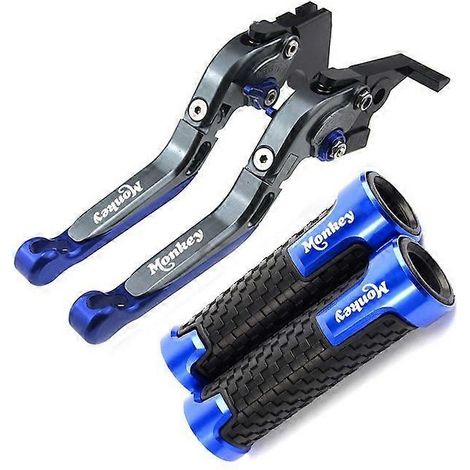 Kit de leviers de frein et d'embrayage pour Honda Z125 Monkey Bike (bleu)