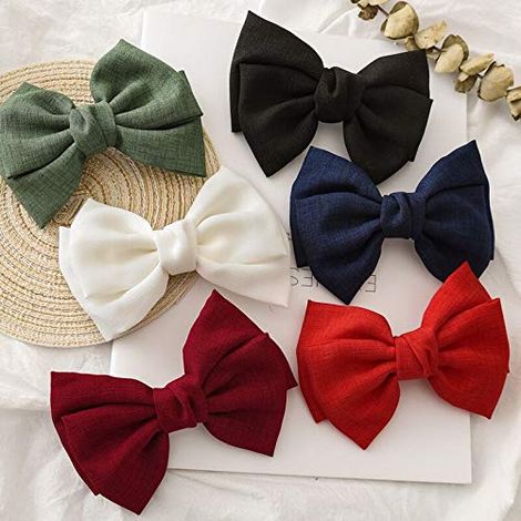 Pinces à cheveux avec nœuds, barrettes à nœuds français, accessoires pour cheveux pour femmes et jeunes filles - Cadeau idéal pour un anniversaire, au quotidien ou pour les fêtes (6 pièces) (1/3)
