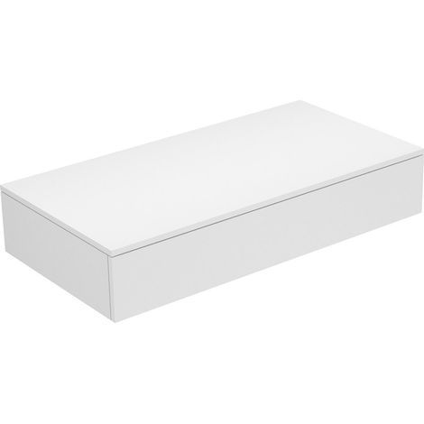 Keuco Edition 400 Buffet 31750, avec 1 tiroir, 1050 x 199 x 535 mm, Corps/Avant: Blanc Laqué Strucktur / verre brillant anthracite - 31750700000 (1/2)