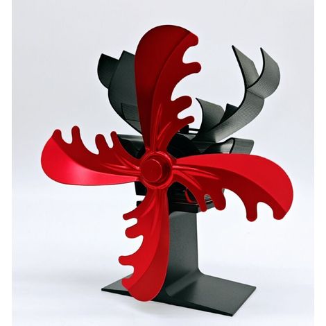 Ventilateur de cheminée renne wapiti noël bois combustion de l'air bûche ventilateur thermique-rouge (1/2)