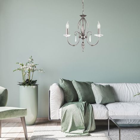 Elstead Aegean - Lustre à 3 ampoules au fini nickel poli, E14 (1/2)