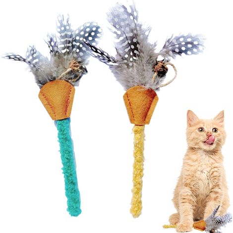 Baguette à mâcher pour chat - Jouet interactif pour chat - Baguette à mâcher pour chatons d'intérieur qui s'ennuient (1/5)