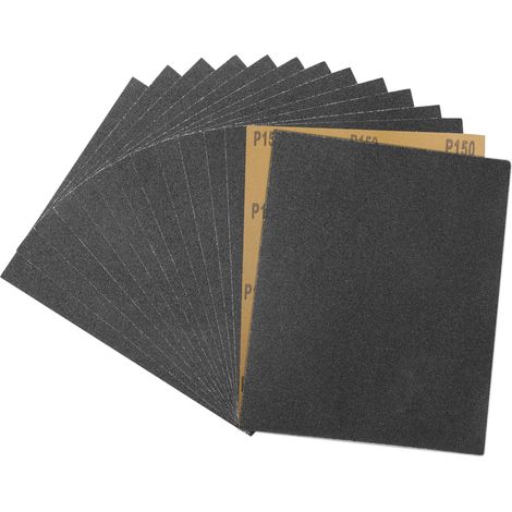 Papier de Verre, Abrasif 150 Grain Utilisé pour polir le métal le bois les voiture, 15 Pcs Poncer 230x280 mm (1/5)