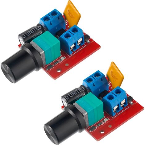 Mini Contrôleur de Vitesse de Moteur à Courant Continu PWM Petit Dimmer Led 5A 90W 3v 6v 12v 24v 35v Interrupteur de Contrôle de Vitesse (Paquet de 2 Pièces) (1/3)