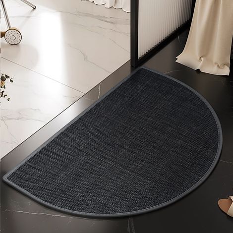 Tapis de bain semi-circulaire – Antidérapant – Noir – (1/5)
