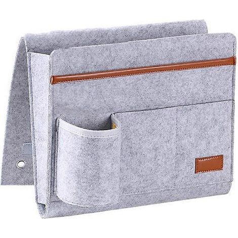Filz-Aufbewahrungsbox für Sofaarmlehnen, praktische Ablage für Sofa, Bett und Sessel. – 31 x 28 cm – Hellgrau (1/4)