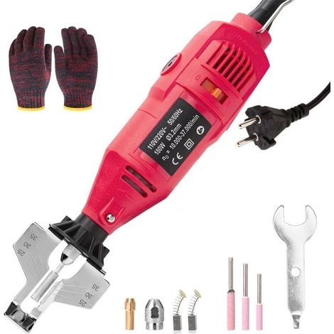Mini cortadora de cadena, sistema de corte de cadena eléctrica de 180 W con tres tamaños de meules, 37 000 tr/min (1/4)