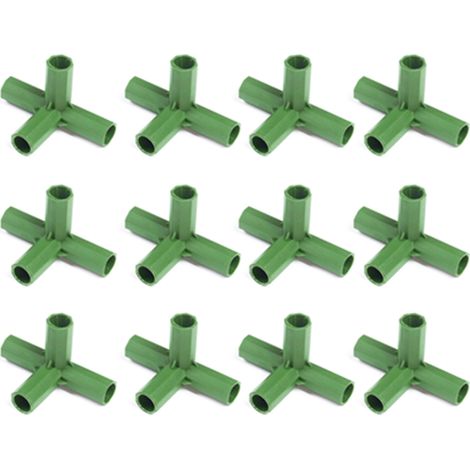 Connexeur PP pour Cadre de Jardins - Lot de 12 - Compatible Pieux Bois 11mm - Structure Solide pour Plantes Grimpantes Tomates et Fruits - Pour Orchards Jardins Terrains (1/5)