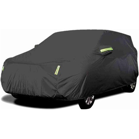 Housse de voiture complète avec bandes réfléchissantes, résistante au soleil, à la poussière, à l'eau, aux UV et aux rayures Universel XL