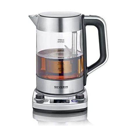 Severin WK 3422 Elektrischer Wasserkocher aus Metall und transparentem Glas
