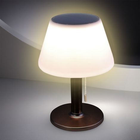Solar Tischlampe warmweiß schwarz - 27 cm - LED Gartenleuchte mit 3 Helligkeitsstufen