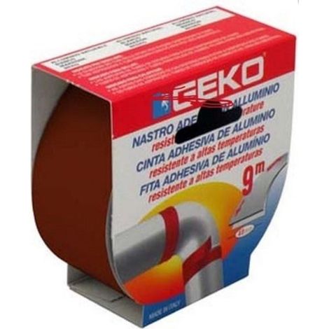 NASTRO IN ALLUMINIO ALTA TEMPERATURA MARRONE MM 40 X 9 MT TUBI STUFE   FER 94580 (1/2)