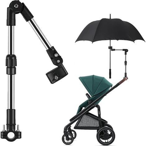 Porte-Parapluie Poussette, Réglable Support de Parapluie de Vélo, Facile à Installer Pince Universelle Réglable à 360 Degrés pour Chariot de Golf, Fauteuil Roulant (Modèle télescopique) (1/5)