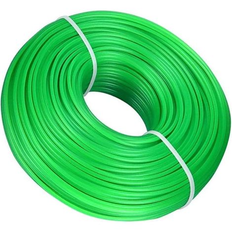2mm X 100m Fil Debroussailleuse pour Coupe Bordure Fil Nylon Bobine de Fil Rond pour Coupe Bordure Ligne de Trimmer Universal pour Ondeuse à Gazon électrique Vert (1/5)