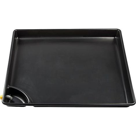 Bac a vidange d'huile MKR 125SE avec siphon et tubulures ecoulement 1250x1250x100 mm