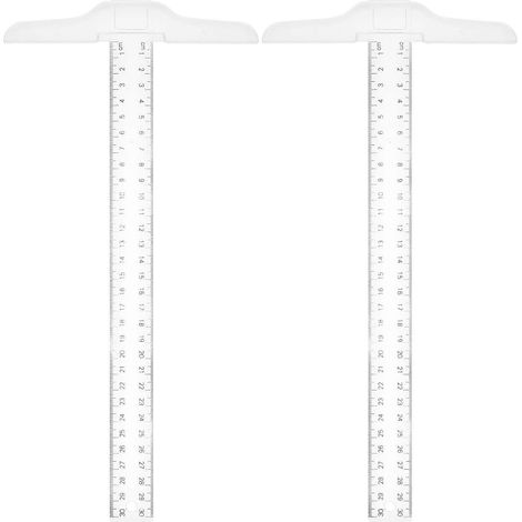 Lot de 2 équerres en T en plastique pour dessin technique, équerres de mesure polyvalentes pour travaux manuels (1/3)
