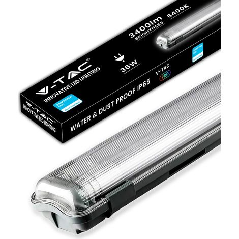 V-TAC Plafoniera LED Impermeabile Doppia 120 CM - 36W - con Chip Samsung - Lampada Rettangolare 3400 Lumen IP65 per Soffitto, Parete, Garage - 120LM/W - Tubo LED - Luce 6500K Bianca Fredda (1/5)