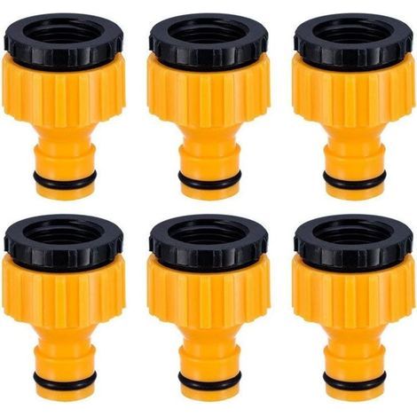 Plastique 3/4 '' and 1/2 '' BSP 2in1 Nez de Robinet d'arrosage à Visser débit Tap Connector Threaded Faucet Adapter 18 Pack (1/5)